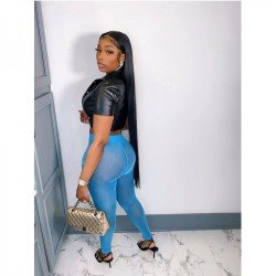 Trendy Black PU Leather Short Jacket For Women