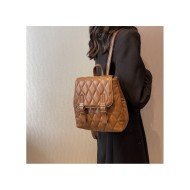 Rhombus Lattice School Backpack For Women