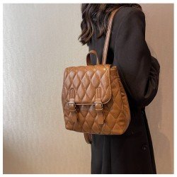 Rhombus Lattice School Backpack For Women