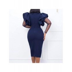 2024 Temperament Pure Color Women's Long Sleeve Dress  2024 Temperament Pure Color Women's Long Sleeve Dress