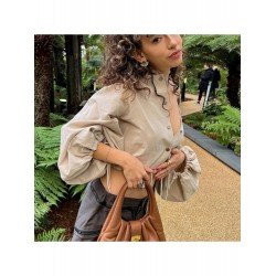 Ladies Lantern Sleeve Loose Cropped Tops Ladies Lantern Sleeve Loose Cropped Tops