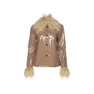  Women's Winter New Pu Leather Long Sleeve Coat