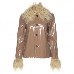  Women's Winter New Pu Leather Long Sleeve Coat