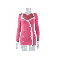  Commuter Contrast Color Women's Short Dress