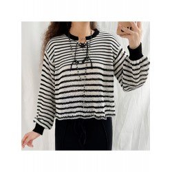 Striped Loose Ladies Pullover Sweaters Striped Loose Ladies Pullover Sweaters