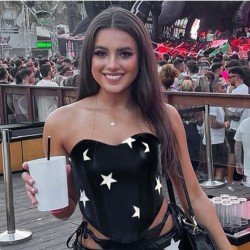  Street Style Star Printed Backless Sleeveless Crop Vest