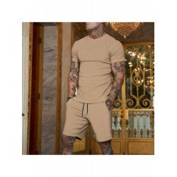 Pure Color Top And Pocket Shorts Men's Casual Suits  Pure Color Top And Pocket Shorts Men's Casual Suits