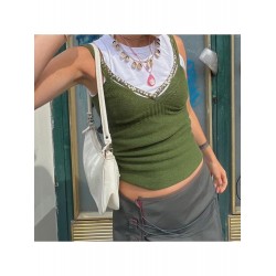 Summer Sleeveless Green Tank Tops For Women Summer Sleeveless Green Tank Tops For Women