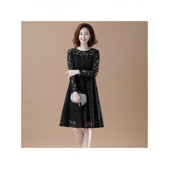 2024 Round Neck Women's Long Sleeve Dress