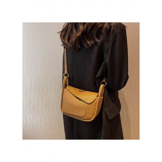  2024 PU Pure Color Shoulder Bag For Women
