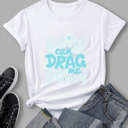 Women Leisure Letter Printed T Shirt Tops