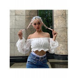 Lantern Sleeve Off The Shoulder White Latest Blouse Lantern Sleeve Off The Shoulder White Latest Blouse