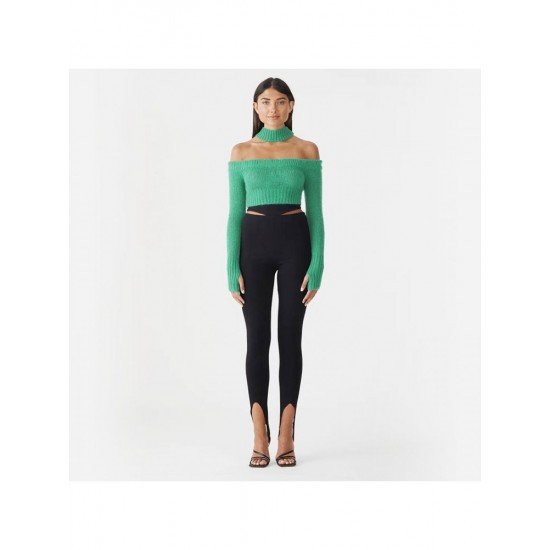  2024 Pure Color Halter Short Sweater