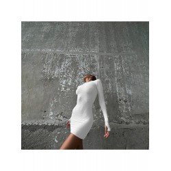Sexy Round Neck Pure Color Long Sleeve Dress  Sexy Round Neck Pure Color Long Sleeve Dress