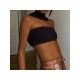  2024 Halter Pure Color Backless Crop Sweater