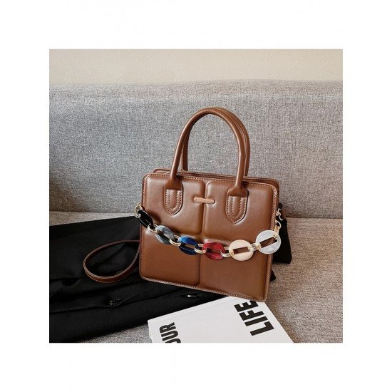  2024 PU Pure Color Chain Shoulder Bags