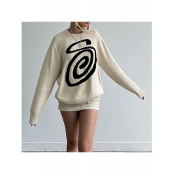 Abstract Pattern Loose Autumn Pullover Sweaters  Abstract Pattern Loose Autumn Pullover Sweaters