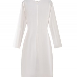 Casual V Neck Long Sleeve Knee Length Dress