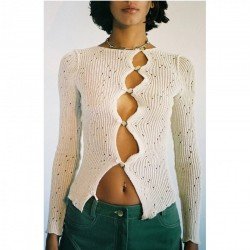 Sexy Hollow Out White Ladies Tops