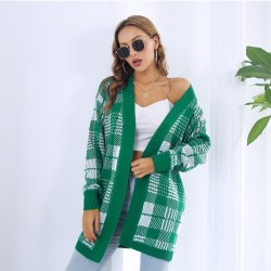 Plaid Cozy Cardigan Sweater Coats
