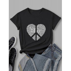 Trendy Heart Graphic Couple T Shirts  Trendy Heart Graphic Couple T Shirts
