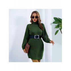 Turtle Neck Pullover Solid Long Sleeve Sweater Dress Turtle Neck Pullover Solid Long Sleeve Sweater Dress