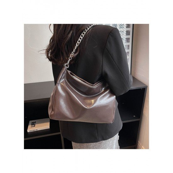  2024 PU Chain Large Capacity Tote Bag