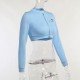  2024 Pure Color Zipper Crop T-shirt