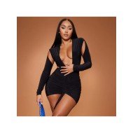  Sexy V-Neck Hollowed Out Long Sleeve Dress