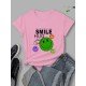 Smile Face Emoji Graphics T Shirts For Women