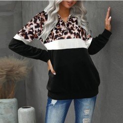  Autumn Casual Camouflage Zipper Women's Long Sleeve Sweater
