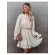  2024 Jacquard Ruffle Women's Long Sleeve Dress