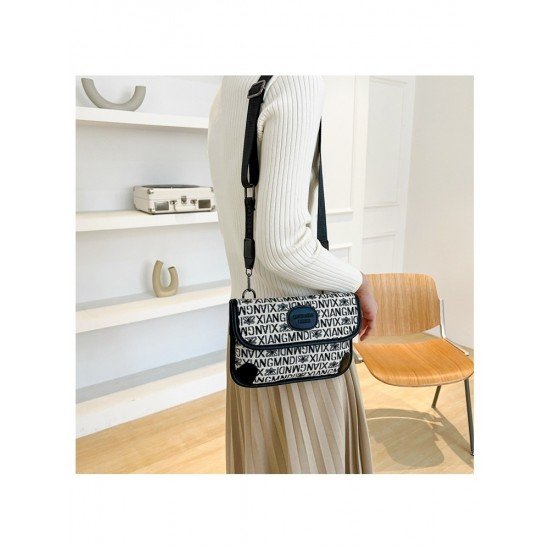  2024 PU Letter Embroidery Women's Shoulder Bags