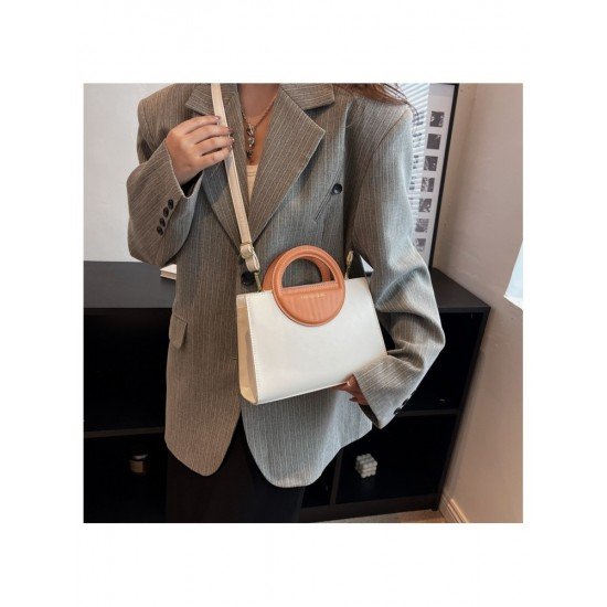  2024 Fashion PU Contrast Color Women's Satchels