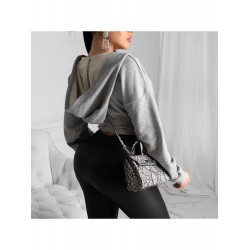 Designer Ladies Patchwork Black Zip Hooded Designer Ladies Patchwork Black Zip Hooded