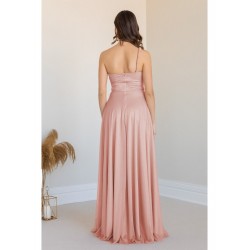 2024 Pure Color Backless Ladies Evening Dress  2024 Pure Color Backless Ladies Evening Dress