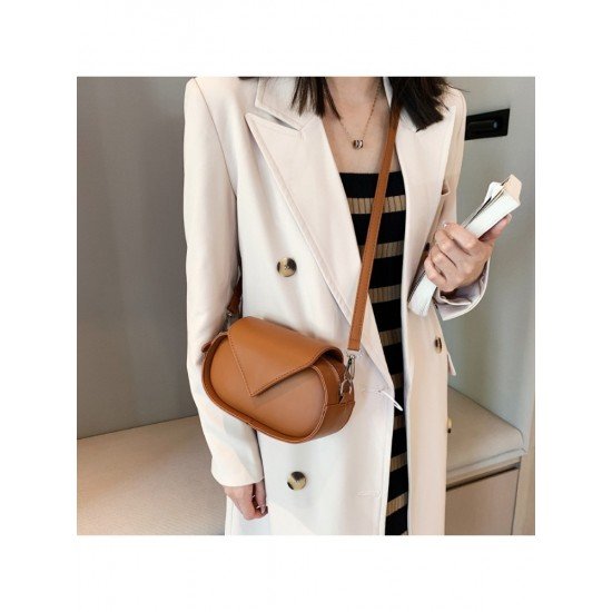  2024 PU Pure Color Shoulder Bag For Women