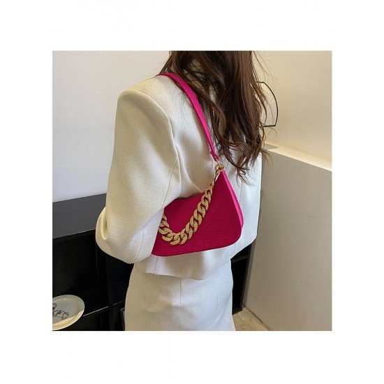  2024 New PU Pure Color Causal Underarm Bag