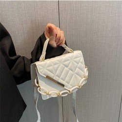  PU Pure Color Chain Satchels Bags