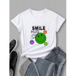 Smile Face Emoji Graphics T Shirts For Women Smile Face Emoji Graphics T Shirts For Women