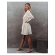  2024 Jacquard Ruffle Women's Long Sleeve Dress