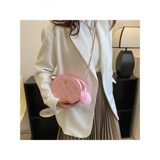  2024 Rhombus Lattice PU Pure Color Shoulder Bags