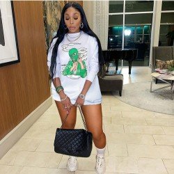  Casual Printed White Loose Sweatshirt Short Dresses