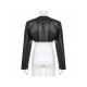  Fashion PU Irregular Pure Color Women's Jacket