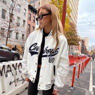  2024 Autumn Letter Embroidered Women's Baseball Jacket
