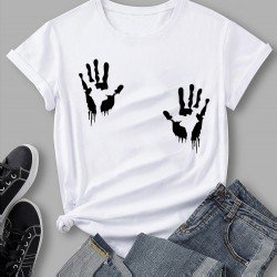 Palm Printed Sexy White T Shirt Tops