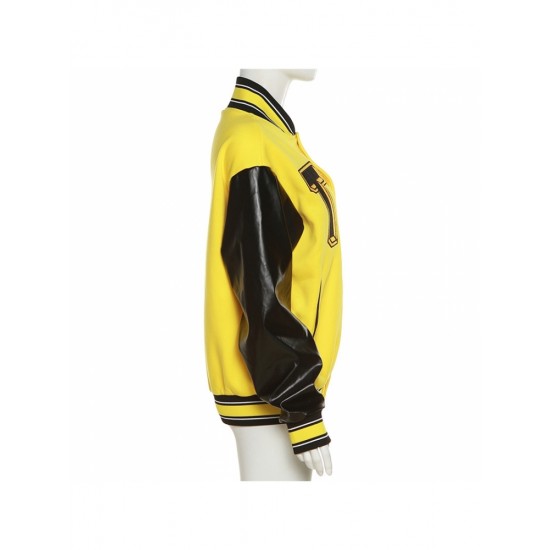  2024 Fashion Contrast Color Letter Printing Jacket