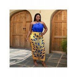 Sexy Backless Printing Patchwork Women's Sleeveless Dress  Sexy Backless Printing Patchwork Women's Sleeveless Dress