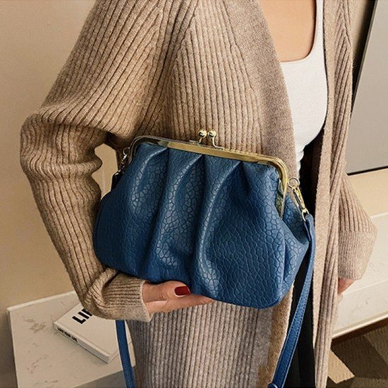  PU Pure Color Messenger Bag For Women