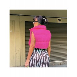 Fashion Women's Pure Color Zipper Mini Vest  Fashion Women's Pure Color Zipper Mini Vest